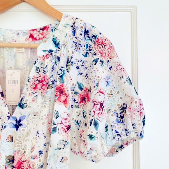 NWT Anthropologie Floral Eyelet MIDI Dress - Picture 11 of 11